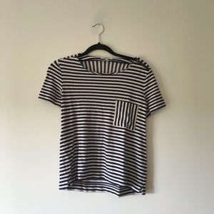 Madewell Striped Shirt Zipper Shoulder Detail S